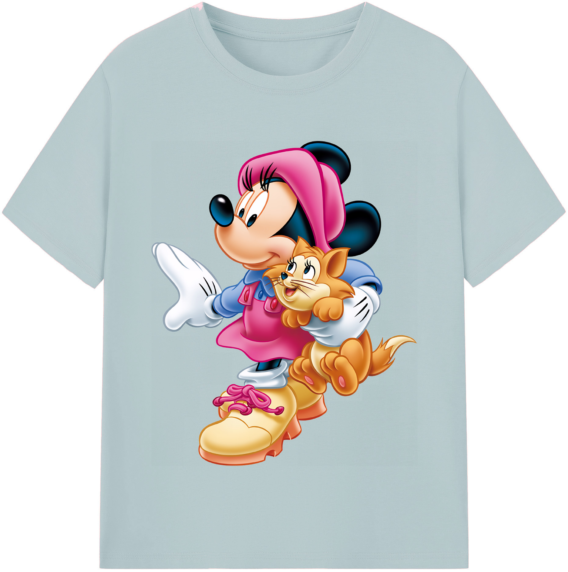 （画像用） ミッキーマウス Mickey Mouse 綿100％半袖Tシャツ（フロントプリント）